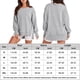 thumbnail image 2 of Sudadera Casual Corte Suelto Cuello Redondo Traje Urbano Básico Ygjytge Gris claro T XXL para Mujer, 2 of 6
