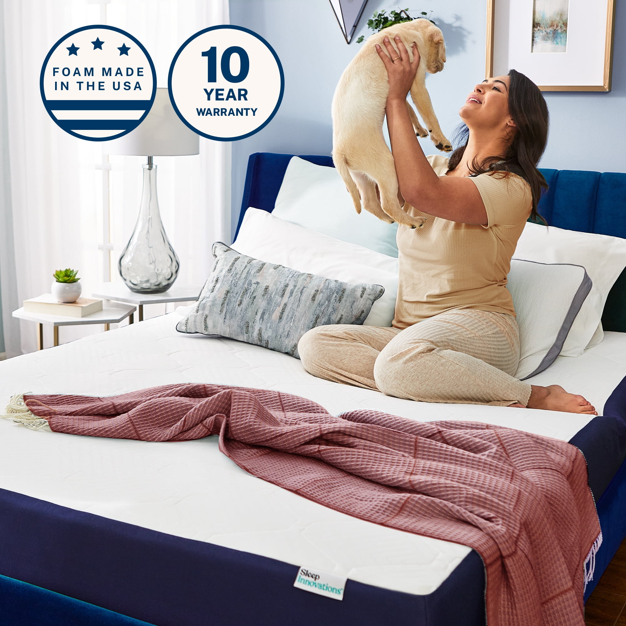 Sleep Innovations Arlo Cooling Firm Support Foam Mattress, 10 Inch Bed in a Box, Twin Size