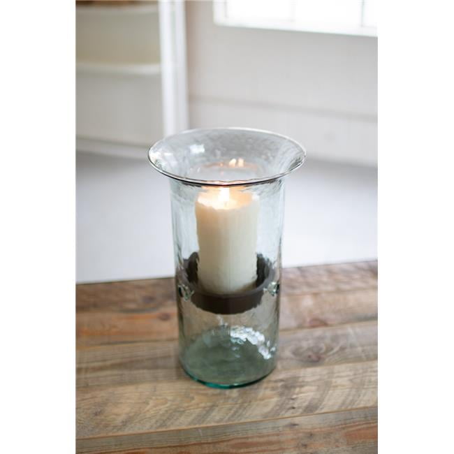 8 Glass Candle Cylinder With Rustic Insert