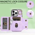 thumbnail image 3 of Dteck for iPhone 11 Pro Max Case with Card Holder, Retro PU Leather Wallet Case with Rotating Ring Kickstand, Slim Back Protective Cover Case for iPhone 11 Pro Max,Purple, 3 of 7