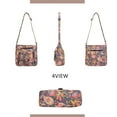 thumbnail image 5 of KL928 Leather Crossbody Bag with Adjustable Strap Multi-Pockets Shoulder bag for Everyday Use,Dark Blue Flowers, 5 of 7