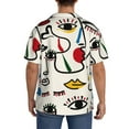 thumbnail image 5 of Xecao offers the Aabstract Eyes for Men's Casual Short-sleeved Shirt, a button-up collared shirt with a pocket, perfect for beach vacations and yacht travel in the 3X-Large size., 5 of 7