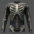 thumbnail image 3 of Wxolcjlv Mens Full Skeleton Graphic Long Sleeve T Shirt Crew Neck Fitted Athletic Tees Halloween Party Pullover Top, 3 of 3