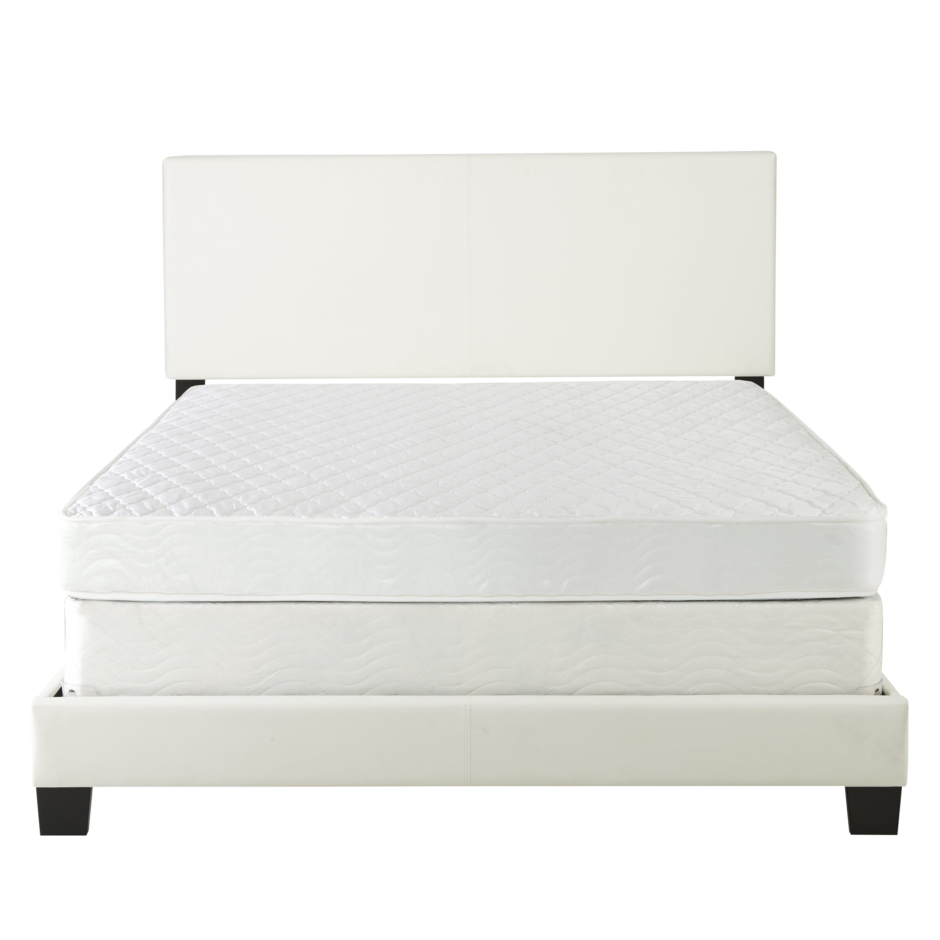 Boyd Sleep Florence Queen Upholstered Platform Bed, Box Spring Required, White Faux Leather