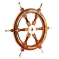 thumbnail image 2 of wooden ship wheel pirate décor 18,24,36 Inches | Wall Home Décor Nautical Style Captain Boat Wheel | Pirate Décor | Wall Hanging, 2 of 10