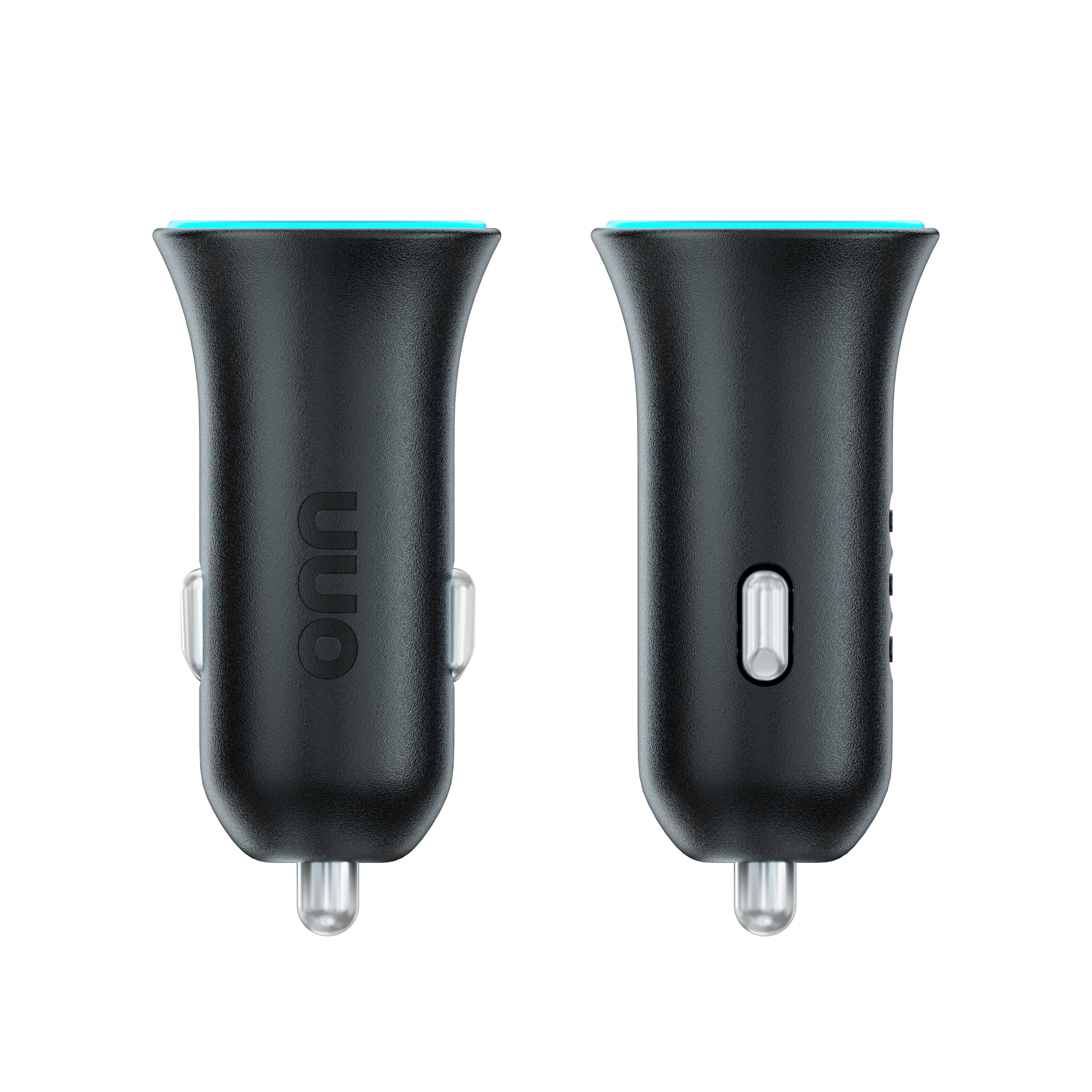 (2 pack) onn 24W Dual USB-A Port Car Charger with Compact Design for Cigarette Lighter Adapter
