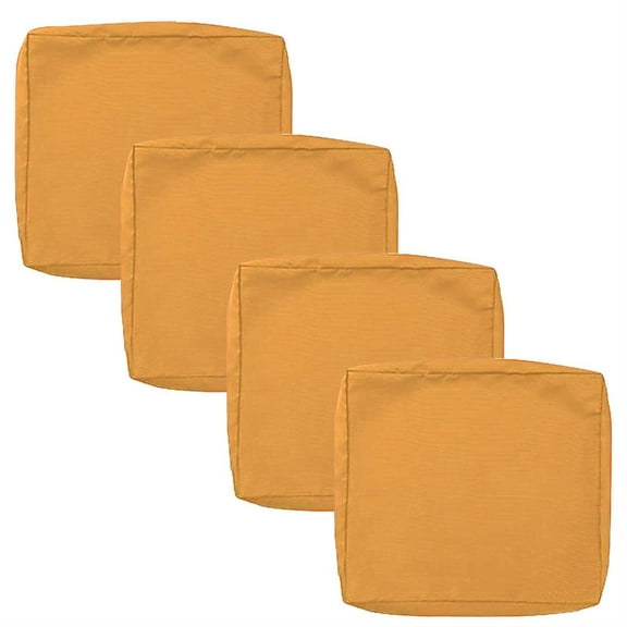 Patio Cushion Covers Replacement 4 Pack, Waterproof Outdoor Furniture Seat Slipcovers with Zipper, Fade Resistant for Garden Backyard Balcony, Yellow