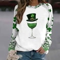 thumbnail image 2 of Craaazy Women's St Patricks Day Tops Casual Printed Round Neck Loose Long Sleeve Capless Festival Clothing Gifts, 2 of 5