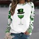 thumbnail image 2 of TaTaai Womens Raglan Sleeve Pullover Sweatshirt Long Sleeve Crewneck St Patricks Day Print Casual Loose Fit Holiday Top Gift, 2 of 5