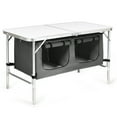 thumbnail image 1 of Costway Adjustable Camping Table Aluminum w/ Storage Organizer Grey, 1 of 10