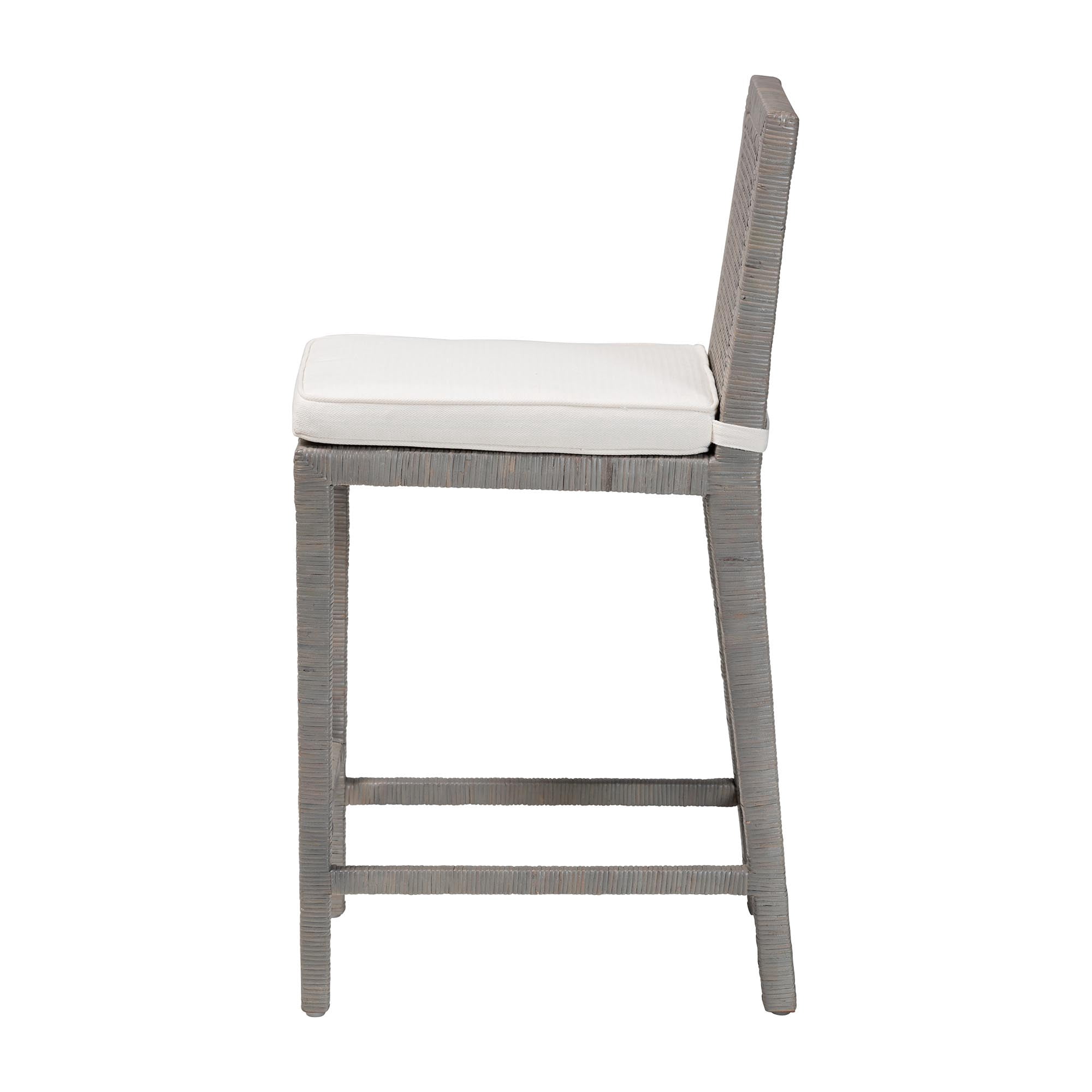 bali & pari Sofia Boho Counter Stool, Counter Height, Seat Height of 27", French Grey