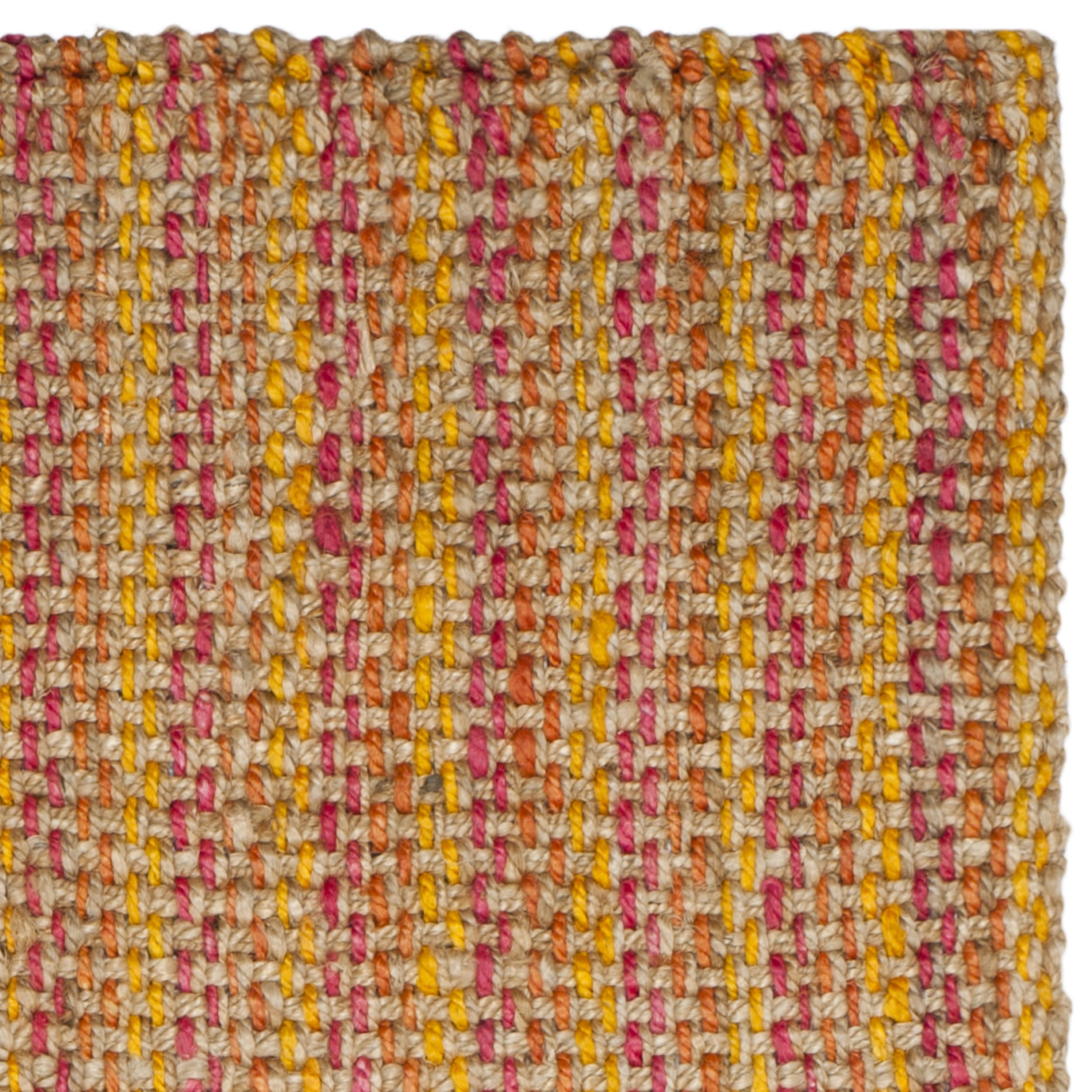 SAFAVIEH Natural Fiber Geraldine Geometric Jute Area Rug, Pink/Multi, 6' x 9'