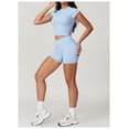 thumbnail image 3 of Conjuntos de entrenamiento for mujer, 2 piezas, sujetador deportivo, camiseta sin mangas, polainas de cintura alta, gimnasio, yoga, ropa activa, camiseta de entrenamiento for mujer, 3 of 7