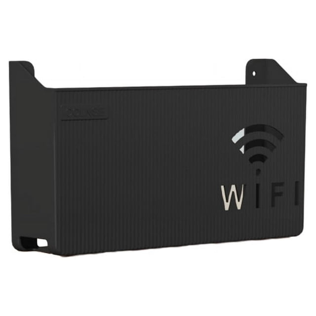 HLONK Wall Mounted Wifi Router Storage Box Cable Power Plus Wire Bracket Organizer for Home Bedroom Living Room Wall Storage Shelf