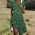 thumbnail image 1 of Ovzne Robes d'Été pour Femmes 2025 Robe pour Femme Mode Femmes Imprimé à Pois Col en V Manches Courtes Robe Ample et Confortable Robe de Printemps Manches Courtes Imprimée Liquidation, 1 of 6