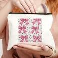 thumbnail image 2 of Pratyus Tote Bag Pink Love Cosmetic Bag Bows Stars Annabel Kidston Travel Essentials Women Ladies Accessories White, 2 of 6