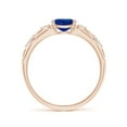 thumbnail image 2 of ANGARA Natural Oval Blue Sapphire Vintage Style Ring with Diamond Accents in 14K Rose Gold for Women (Size-7x5mm) | September Birthstone, Anniversary, Jewelry Gift for Women | Natural Sapphire Ring, 2 of 9