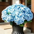 thumbnail image 5 of Artificial Outdoor Hydrangea Flowers 19 in Silk Floral Bouquet, UV Resistant Faux Plant Bush Spray Accent for Garden Patio Porch Home Table Centerpiece Decor, 5 of 6