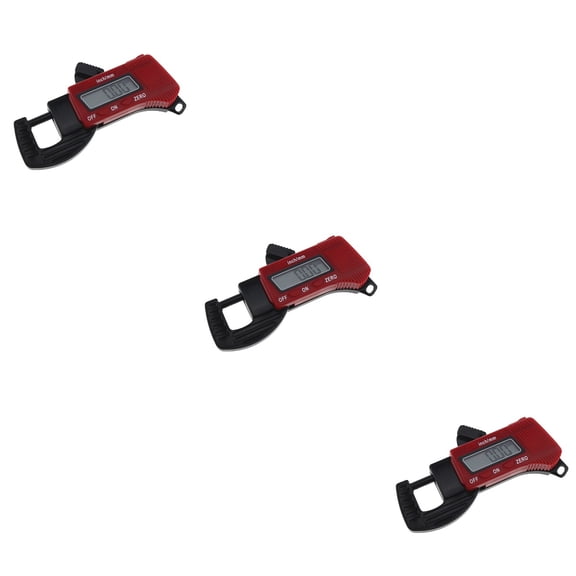 MLINS 3pcs 0.5" Mini Portable Digital Thickness Caliper Micrometer Thickness Gauge Measurement Tool (Red)