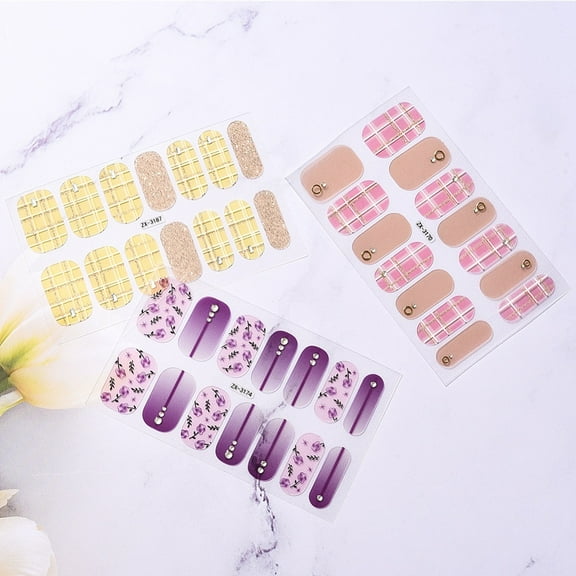 10sheets Full Cover Nombre Nail Stickers Self-Adhesive for Nail Tips Decorations Mixed color 24x8mm 14pcs/sheet