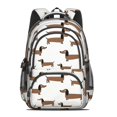 thumbnail image 2 of Dachshund Beige Pattern Cute School Backpack Bag with Padded Back and Adjustable Shoulder Straps 16.9 X 12.6 X 5.9 Inches, 2 of 5