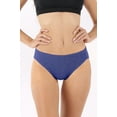 thumbnail image 4 of Women's Cottonique W22207 Latex Free Organic Cotton High Cut Panty - 2 Pack (Melange Blue 7), 4 of 5
