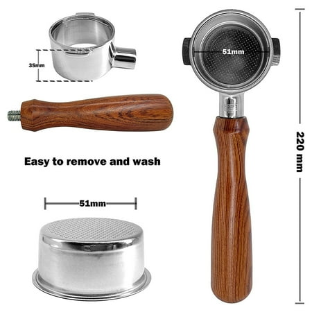 

wdt tool Coffee 51mm Bottomless Portafilter Compatible with Icona ECP ECOV311 Espresso Machine No Base Filter Holder