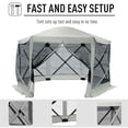 thumbnail image 4 of 12' x 12' Pop Up Tent, Hexagon Screen House Portable Gazebo Canopy Shelter with Mesh Netting Walls, Carry Bag and Shaded Interior, Beige, 4 of 7