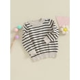 thumbnail image 3 of Bagilaanoe Toddler Baby Girl Boy Knitted Sweater Long Sleeve Striped Pullover 3M 6M 12M 24M 3T Kids Warm Jumpers Tops Fall Loose Knitwear, 3 of 8