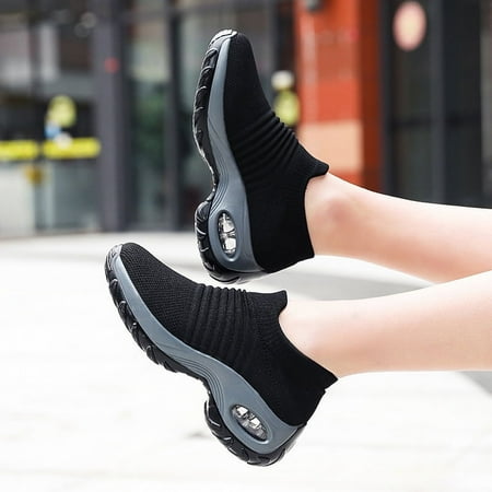 

JointlyCreating Women s Winter Plus Size Shoes Air Cushion Flykniting Sneakers