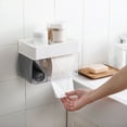 thumbnail image 3 of Yeacher Tissue Box Toilet Bathroom Draw Roll Tube Paper Garbage Bags Wall Suction Storage Rack, 3 of 8