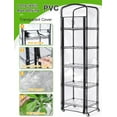 thumbnail image 5 of 5-Tier Mini Greenhouse with Caster Wheels, Each Shelf Height Adjustable Metal Plant Shelf with PVC Cover for Seed Starting Trays, Seedling Pots, Plant Pots, 11x16x57inch, 5 of 6