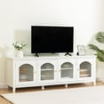 thumbnail image 2 of Gzxs 71" Wood TV Stand for TVs up to 79 Inches, Living Room Media Entertainment Center with 4 Glass Doors, Antique White, 2 of 8