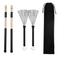 thumbnail image 3 of 1 juego de baquetas de batería, varillas, cepillos de batería con bolsa para reproductor de batería, color negro Yuyangstore Palillos de tambor de bambú, 3 of 8