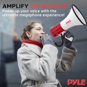 PYLE PMP58U - Megaphone Speaker with Talk & Siren Modes, Handheld Microphone, MP3/USB Reader, Aux (3.5mm) Input