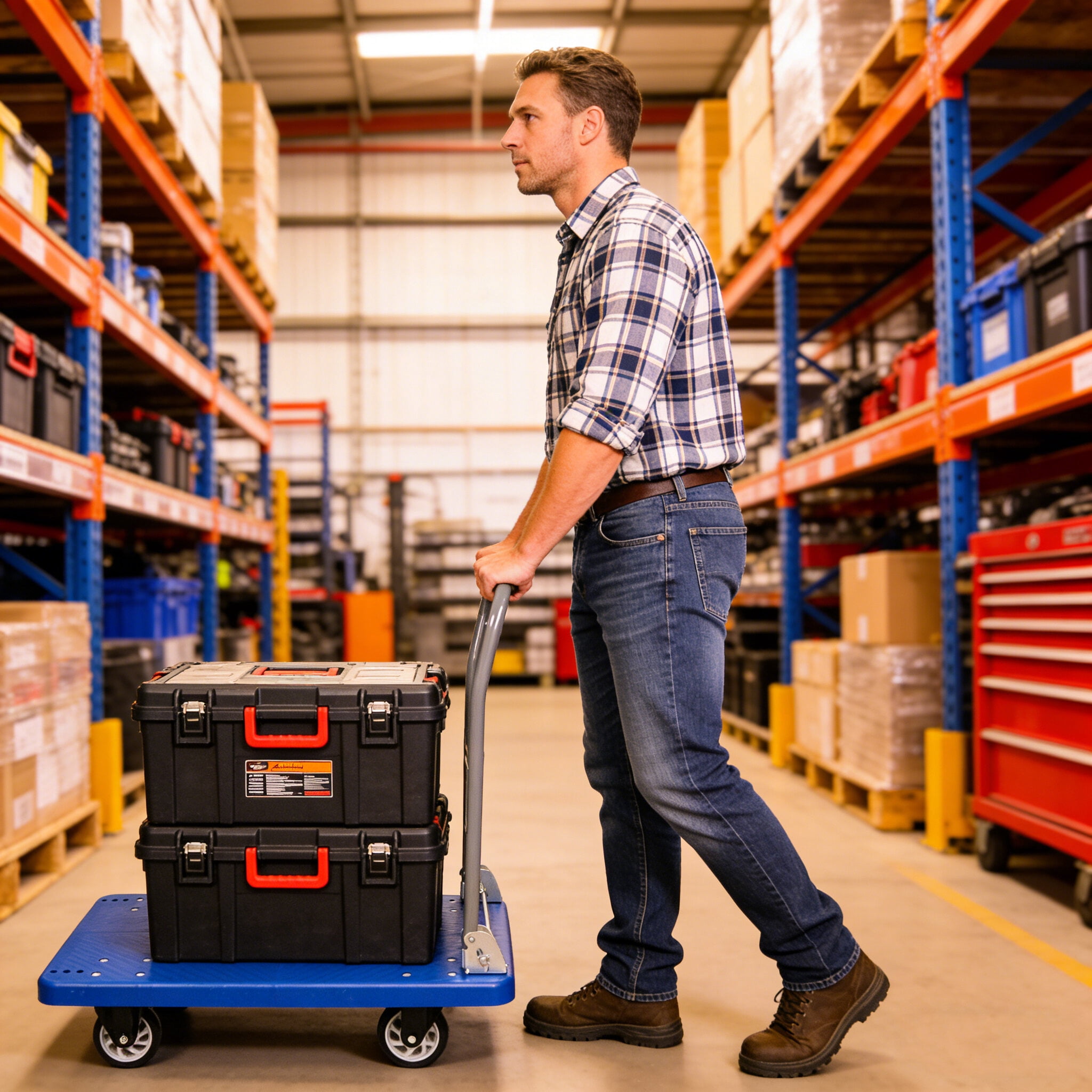 Dolly, Hand Truck Upgraded Foldable Push Cart Dolly 660 lbs Capacity Moving Platform Hand Truck Heavy Duty Space Saving Collapsible Swivel Push Handle Flat Bed Wagon, Blue Hand Truck,Furniture Dolly