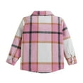 thumbnail image 3 of Gubotare Flannel Baby Toddler Baby Flannel Jacket Baby Boy Girl Plaid Coat Button Down Kids Fall Winter Outerwear Size 6 12 Months (Pink,6-12 Months), 3 of 9