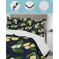 thumbnail image 4 of Quilts Twin-XL Size Bedding Set, Lemons Leaves Lightweight Quilted Comforter, Summer Fruits Floral Botanical Black Soft Reversible Bedspread Coverlet with Pillow Covers for All Season, 68" x 98", 4 of 7