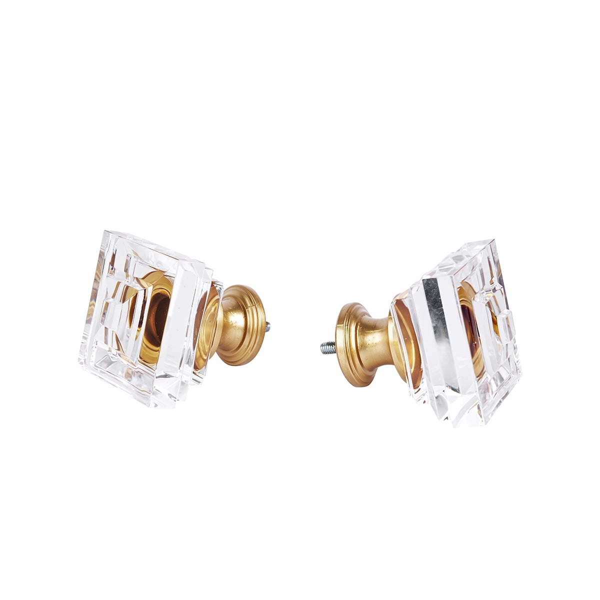 WL.Rocaille 3/4” Decorative Adjustable Curtain Rod Set with Acrylic Cube Finials, 48”-84”