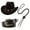 Black, variant on SUNSIOM Western Accessories for Women Men Retro Cowgirl Hat with Belt, Necklace Set for Halloween Cosplay
