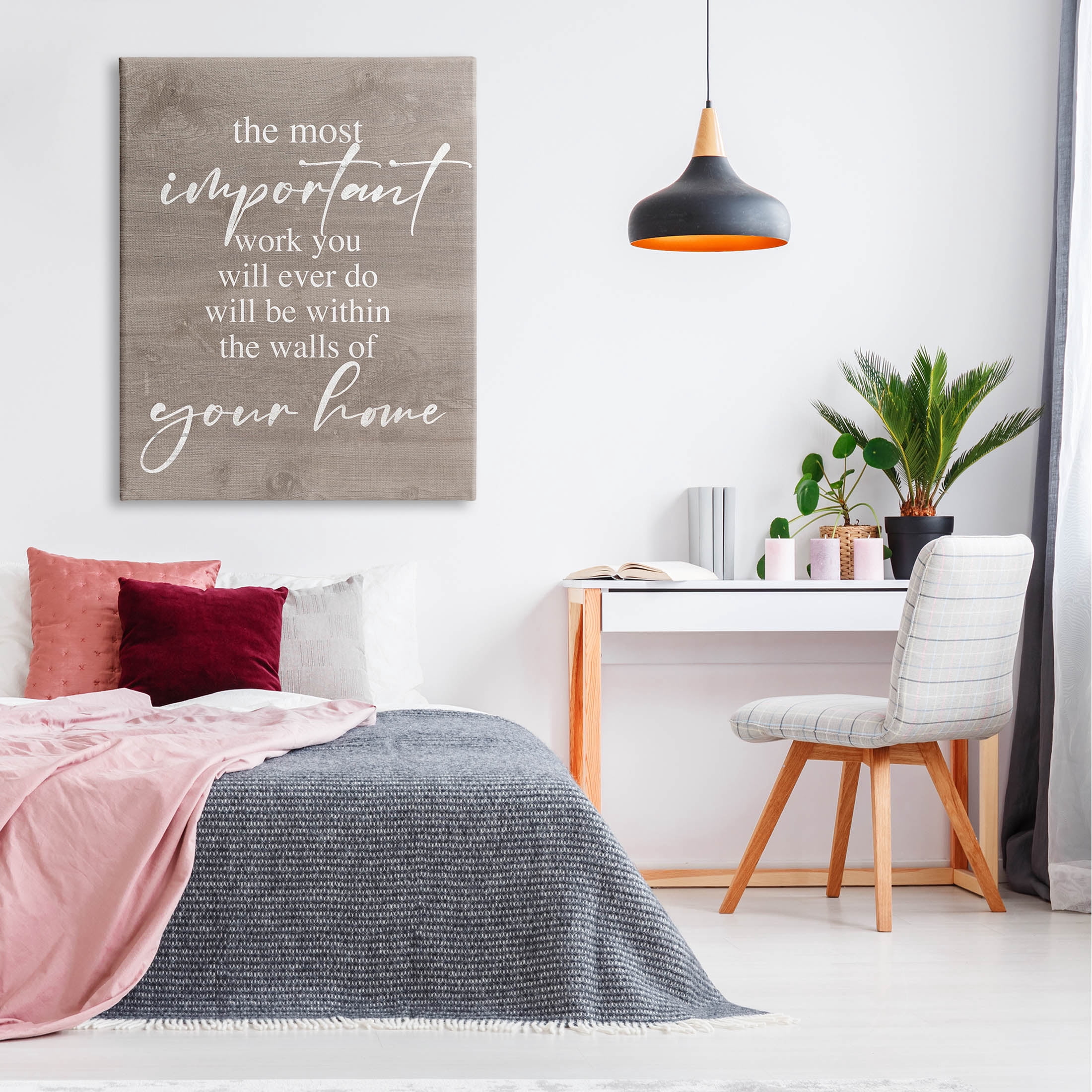 Most Important Work You'll Ever Do Phrase Inspirational Graphic Art Gallery Wrapped Canvas Print Wall Art