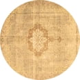 thumbnail image 1 of Ahgly Company Indoor Round Medallion Brown Traditional Area Rugs, 6' Round, 1 of 4