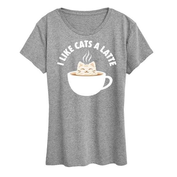 Instant Message - I Like Cats A Latte - Women's Short Sleeve Graphic T-Shirt