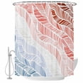 thumbnail image 2 of Summer Red Beach Shower Curtains for Bathroom, Modern Abstract Gradient Red Blue Waves Stripe Washable Fabric Shower Curtain with Hooks Waterproof Bathroom Decor Sets, 66 x 72 Inches, 2 of 9