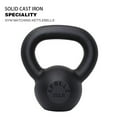 thumbnail image 3 of Solid 15LBS Cast Iron Kettlebell - Chip-Resistant Coating, Wide Handle, Cardio & Muscle Toning, 3 of 6