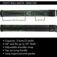 thumbnail image 3 of Eight Ball Mafia EBMC22K Green Skull 2 Butt 2 Shaft Hard Case Billiard Stick Bag Billiards Cues, 3 of 6