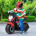 thumbnail image 2 of Gymax Moto Électrique 2-en-1 pour Enfants avec Roues Stabilisatrices Amovibles, Phare et Klaxon, Rouge, 2 of 10