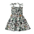 thumbnail image 3 of MIASHUI Robe d'Été Sans Manches à Imprimé Floral pour Filles Tout-Petits avec Bretelles Réglables pour Plage Vacances Décontracté Gris Foncé, 3-4 Ans, 3 of 6