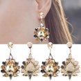 thumbnail image 4 of de gota pendientes geométricos colgante 2 pares de pendientes de gota Vintage únicos pendientes de aleación geométrica colgante joyería regalo para mujer champán Unbranded 1218200065712, 4 of 8