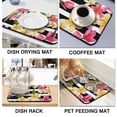 thumbnail image 4 of 2 Pack Washable Rubber Multicolored Flower Leaves Dish Drying Mats for Kitchen Counter Home Large Coffee Bar Pad Accessories and Decor for Utensils Stemware (2pcs 19.5''x12''), 4 of 5